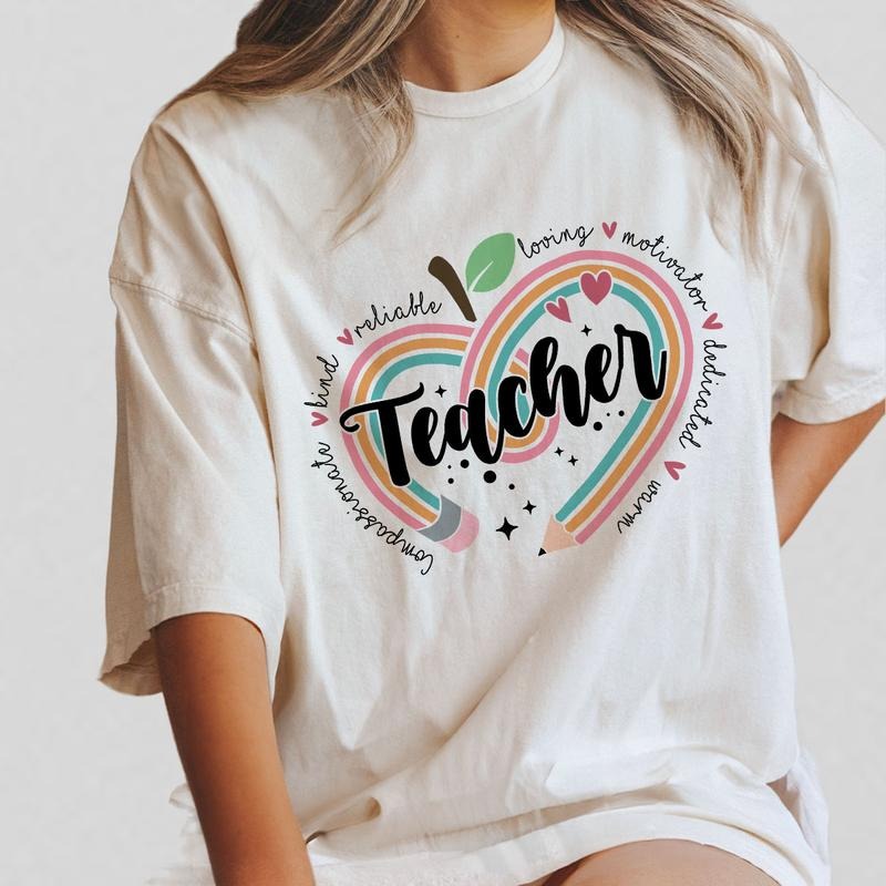 Teacher Pencil Shirt, New Teacher Shirt, Teacher Life Shirt, Compassionate, kind, reliable, Teacher Love TShirt, Best...