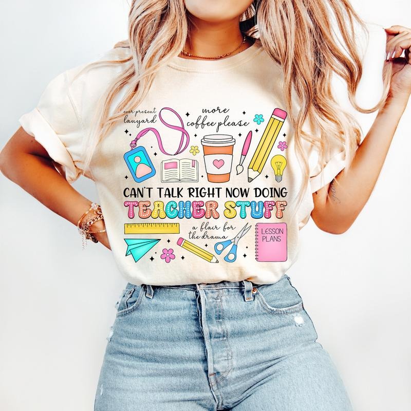 Teacher Stuff T-Shirt, Funny Teacher Quotes T-Shirt, Teacher Shirt Groovy Teacher T-Shirt, In My Teacher Era T-Shirt,...