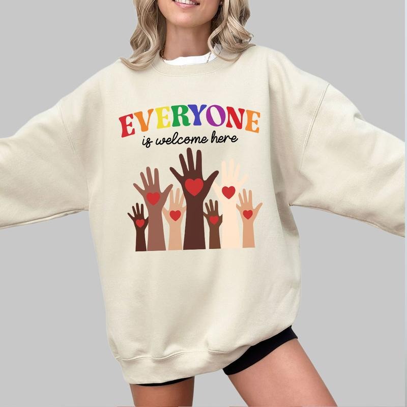 Teacher TShirt for Her, Everyone is Welcome Here Shirt for Teacher, Inclusion and Equality, Gift For Teacher, School...