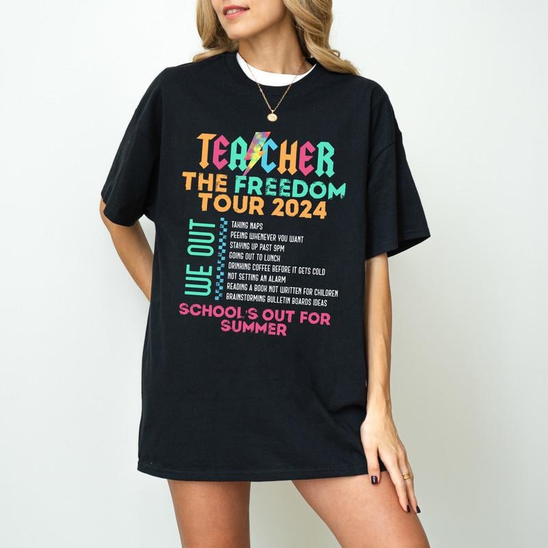 Teacher The Freedom Tour 2024 Shirt And Sweatshirt, Teacher Shirt, ABCD Teacher Tour Shirt, Back To School Sweat, End of...