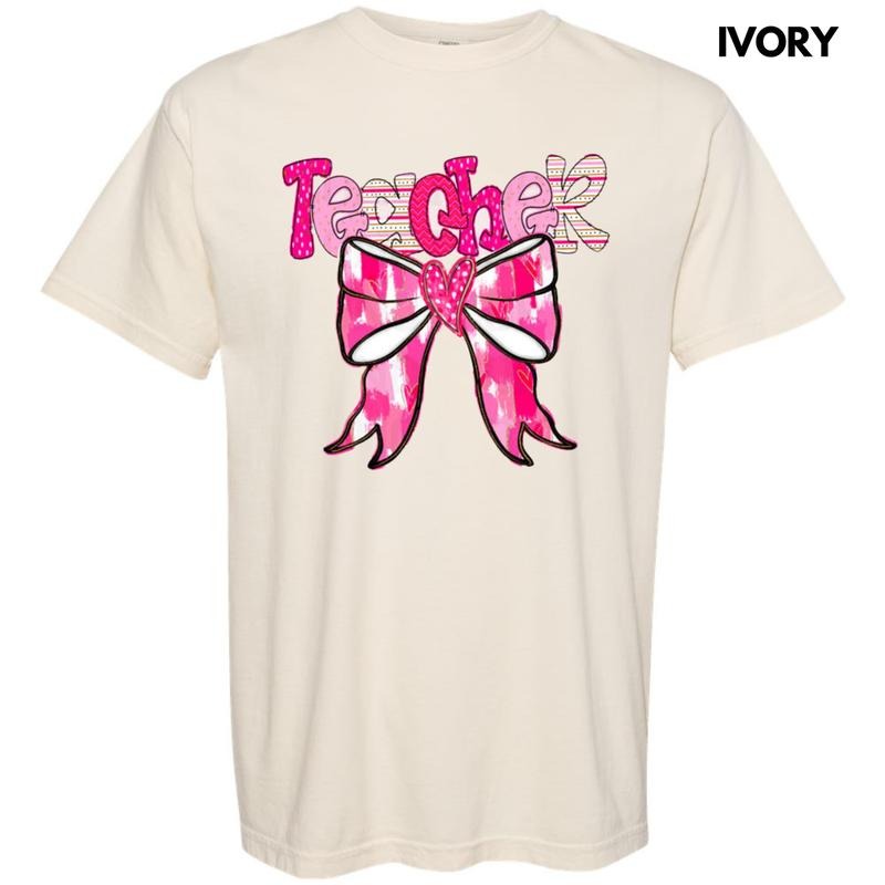 Teacher Valentine Coquette Comfort Colors T-Shirt Hoodie, Sweatshirt | HypeDripTees.com