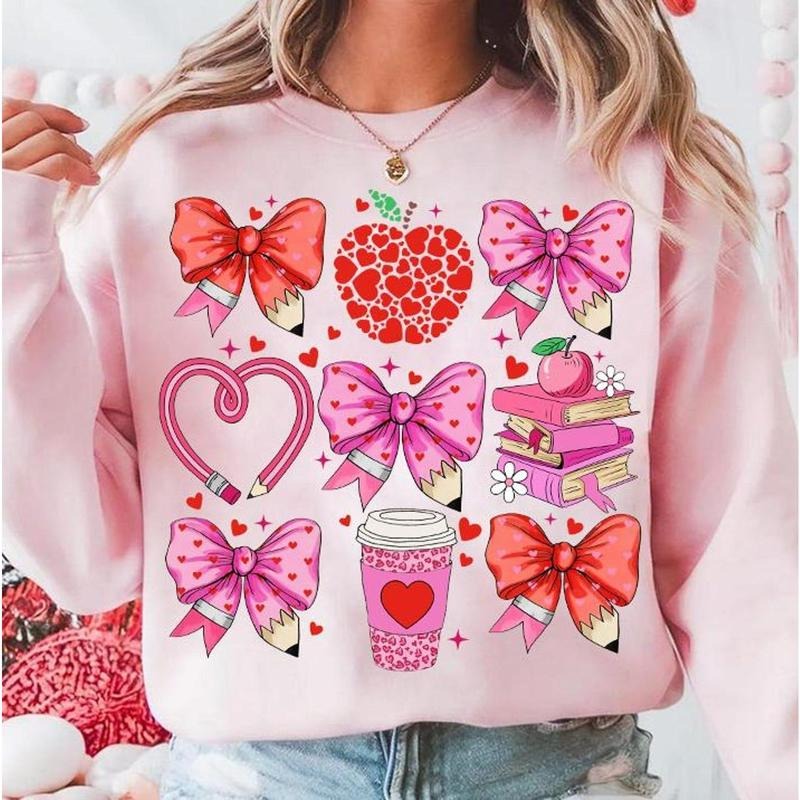 Teacher Valentine Coquette Valentine Teacher Shirt Retro Teacher Teacher Valentine Shirt Teacher Shirt T-Shirts, Hoodie, Sweatshirt
