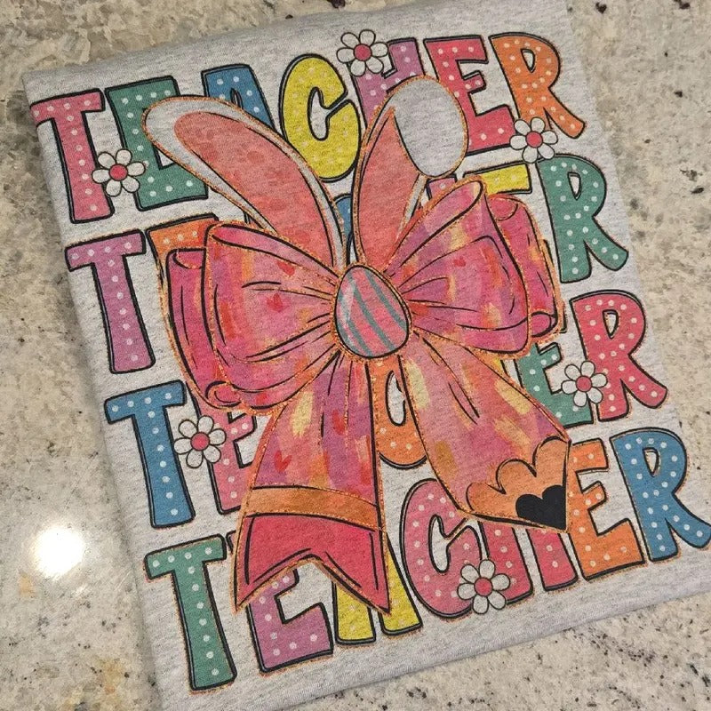 Teacher teacher teacher teacher Easter Graphic Tee or Sweatshirt Hoodie | HypeDripTees.com