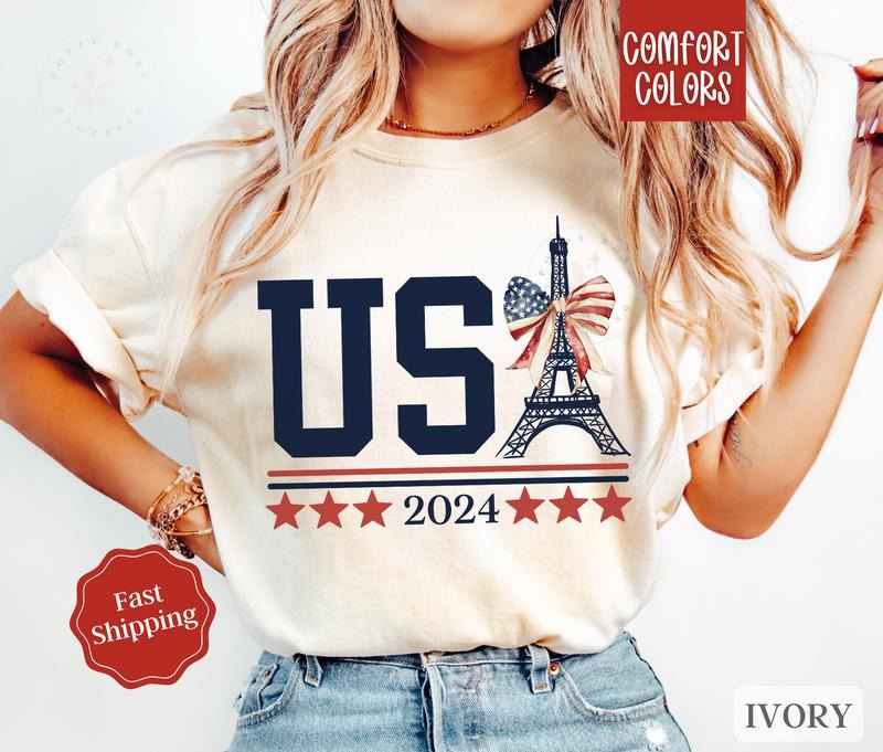 Team USA Shirt Comfort Colors,  Summer Olympics USA Gymnastics Shirt, Paris Olympics 2024 Tshirtstyle{n002}4 Hoodie,...