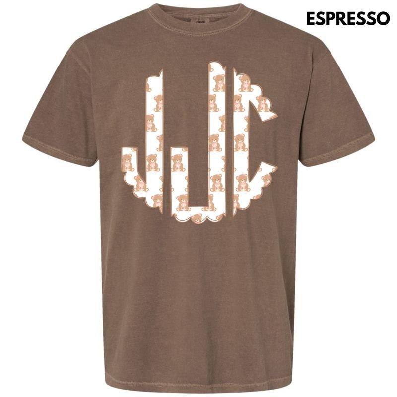Teddy Bear Monogram Comfort Colors T-Shirt 'NLB' Hoodie, Sweatshirt | HypeDripTees.com
