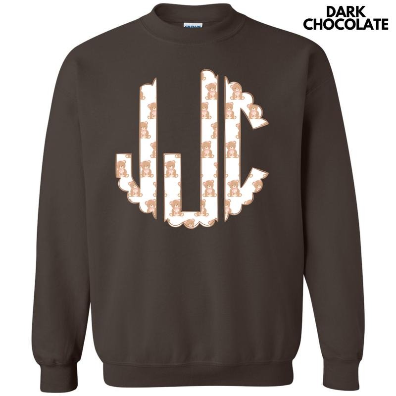 Teddy Bear Monogram Sweatshirt 'NLB' T-Shirts, Hoodie | HypeDripTees.com