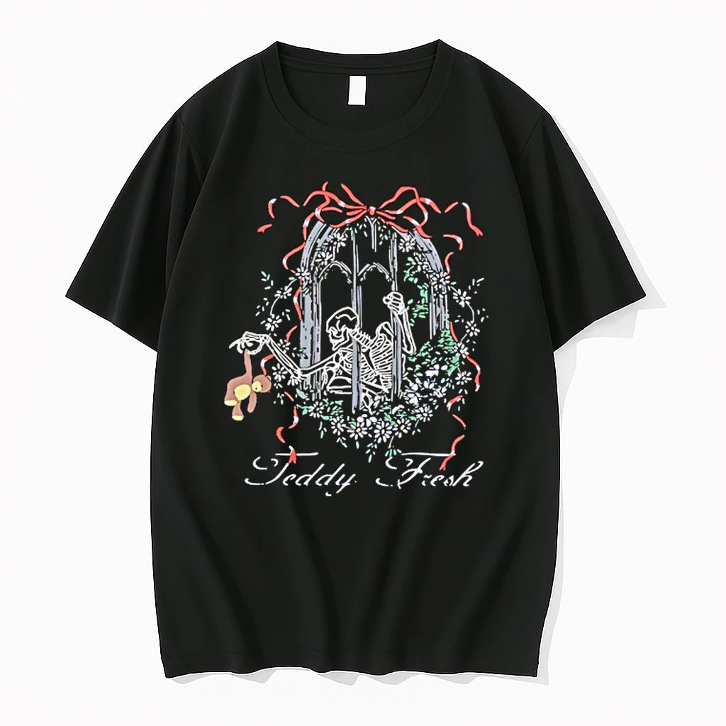 Teddy Fresh Skeleton Gothic Window Graphic Tshirts Sweater Hoodie, Sweatshirt | HypeDripTees.com
