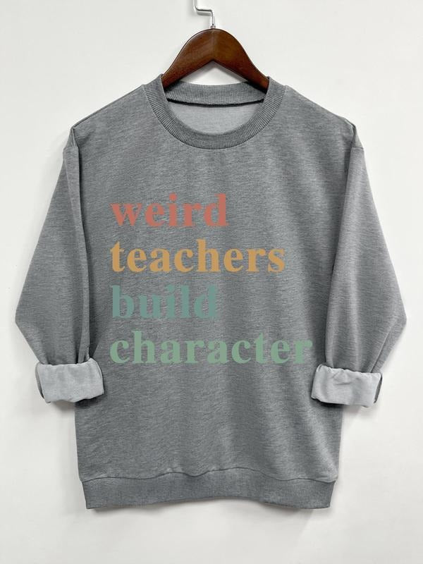 Teen Girl's Letter Print Crew Neck Sweatshirt, Casual Long Sleeve Pullover for Daily Wear, Fashion Cozy Top for Teenager...