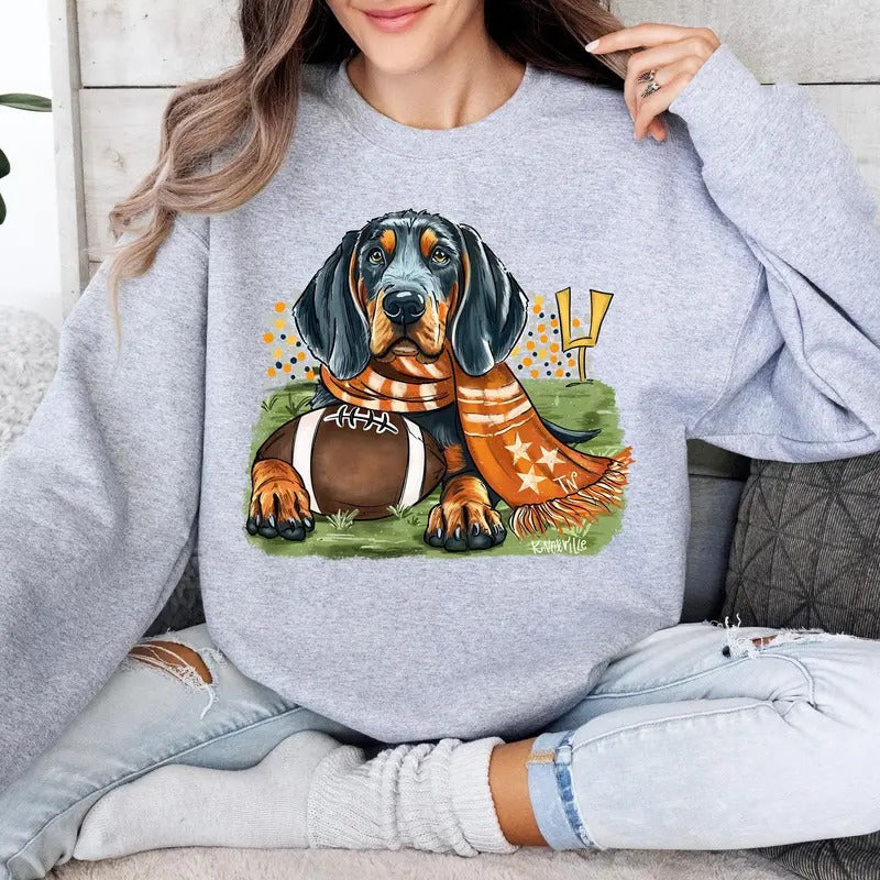 Tennessee Football Dog Sweatshirt, Knoxville Game Day Sweatshirt, Football Fan Sweater, Tennessee Dog Shirt For Men And...