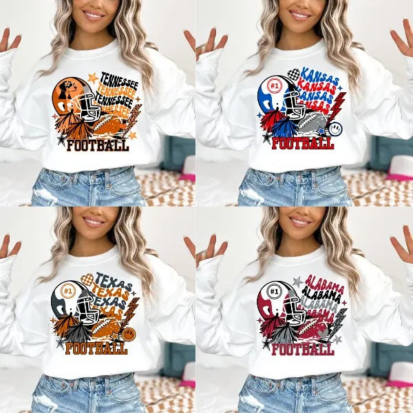 Tennessee Football Kansas Football Alabama Football Texas Football Game Day Football Sublimation Shirts Cotton Fit T-Shirts, Hoodie, Sweatshirt