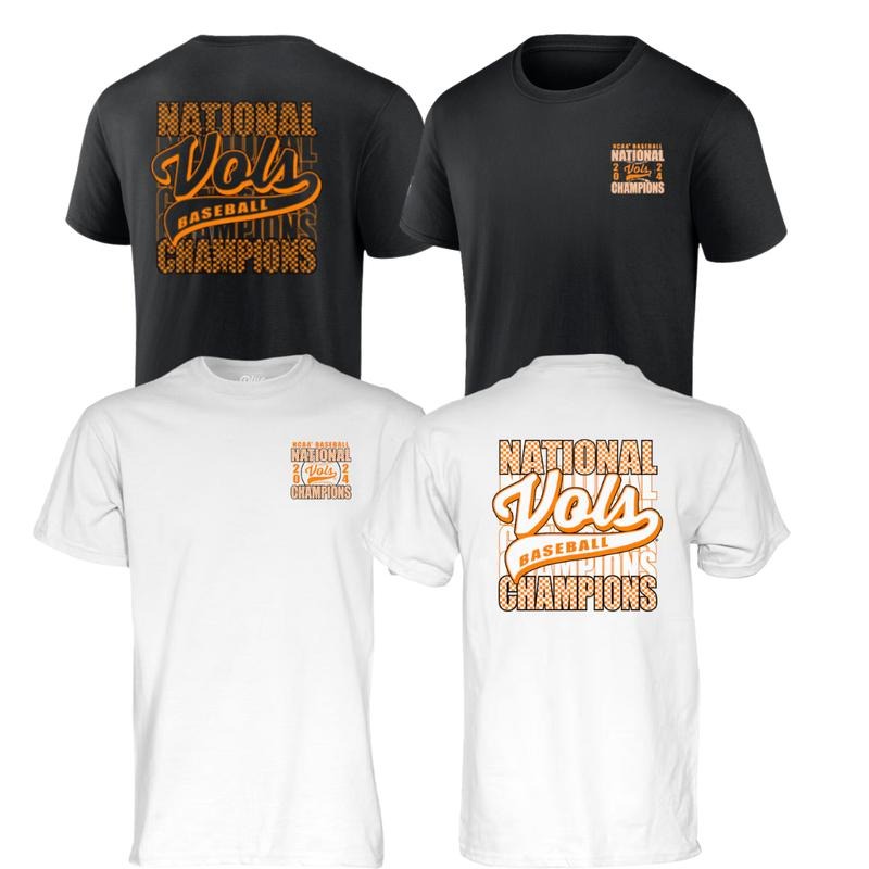 Tennessee Volunteers Blue 84 Unisex 2024 NCAA Men's Baseball College World Series Champions Check T-Shirt men's ...