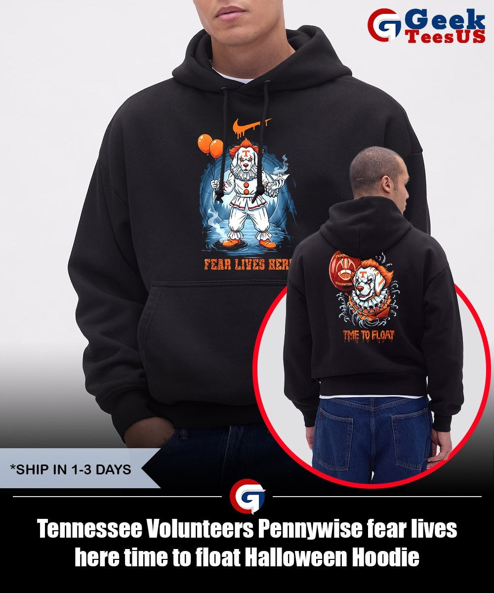 Tennessee Volunteers Pennywise fear lives here time to float Halloween shirt