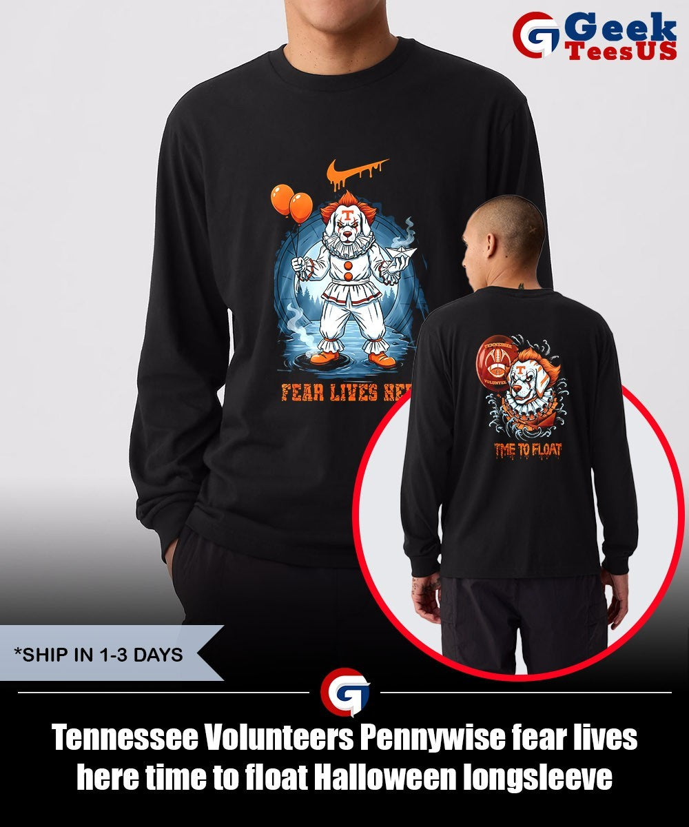 Tennessee Volunteers Pennywise fear lives here time to float Halloween shirt