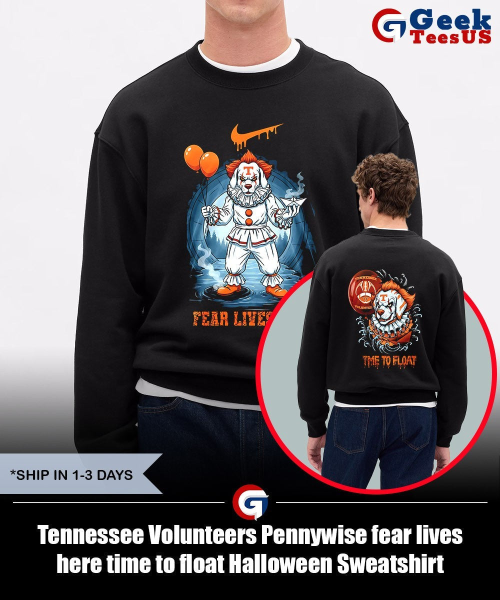 Tennessee Volunteers Pennywise fear lives here time to float Halloween shirt
