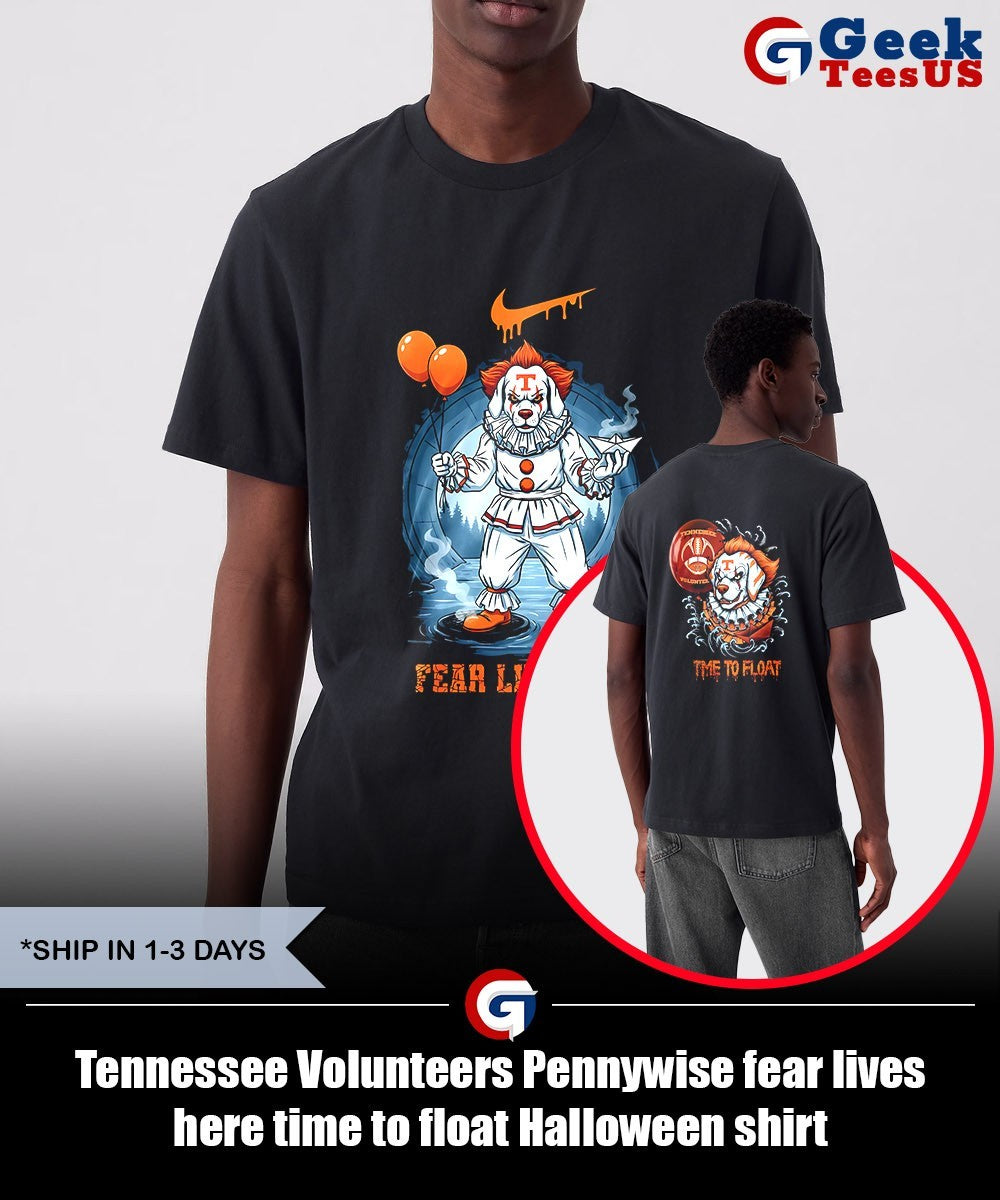 Tennessee Volunteers Pennywise fear lives here time to float Halloween shirt