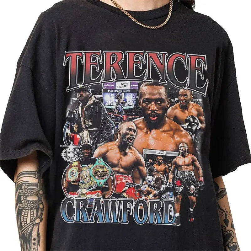 Terence Crawford 90s Vintage Bootleg Style T-Shirt, Classic Retro Graphic Unisex Tee Gift For Men and Women Hoodie,...