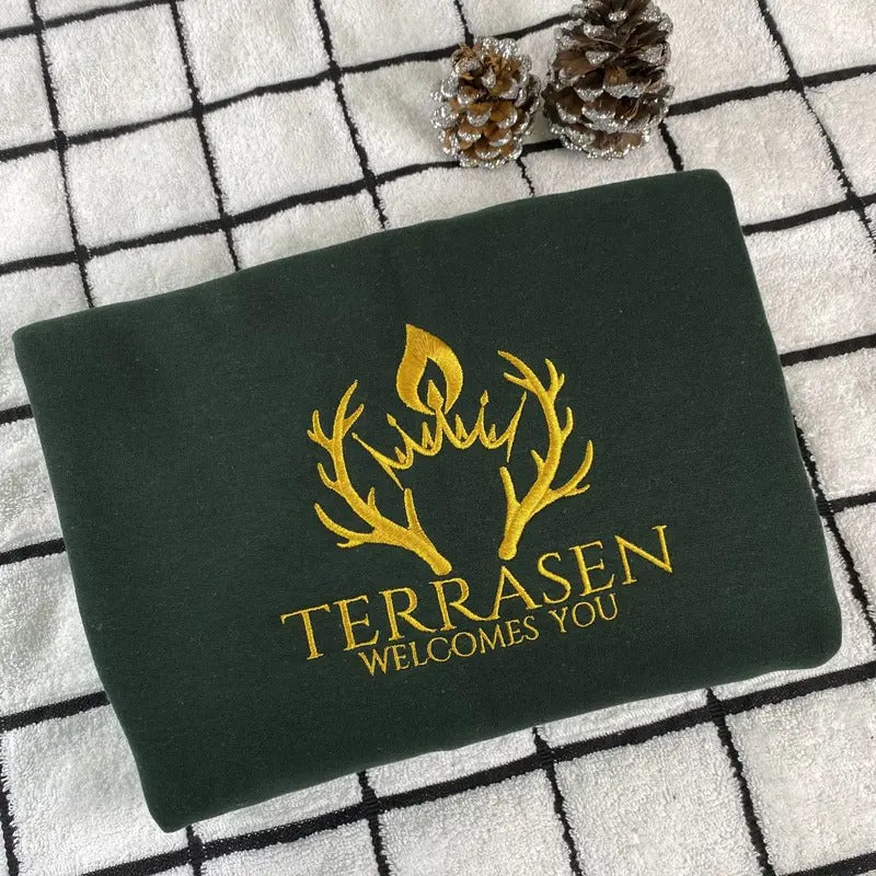 Terrasen Embroidered Throne Glass Embroidered Sarah J Maas Bookish T-Shirts, Hoodie, Sweatshirt