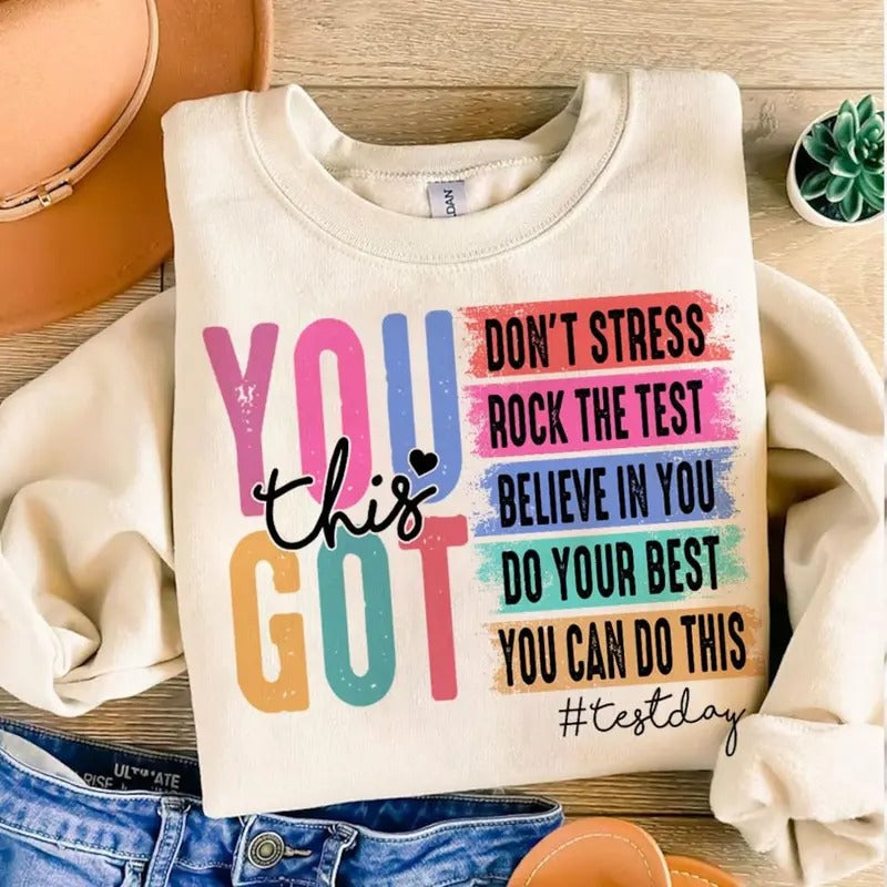 Test Day Shirt, You Got This Don't Stress Do Your Best Shirt, Teacher Shirt, Teacher Test Day Shirt, Gift For Teacher,...