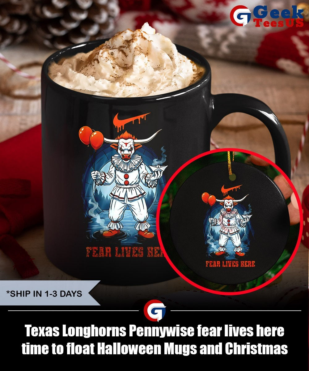 Texas Longhorns Pennywise fear lives here time to float Halloween shirt