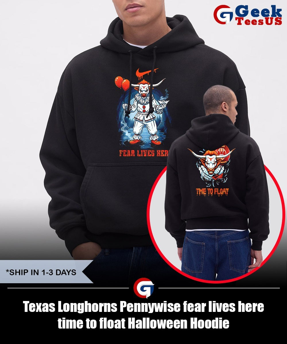Texas Longhorns Pennywise fear lives here time to float Halloween shirt
