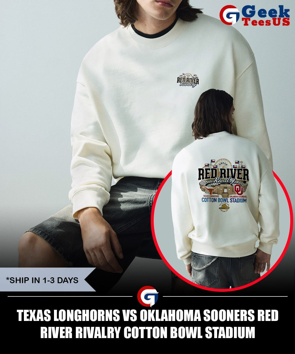 Texas Longhorns vs Oklahoma Sooners Red River Rivalry Cotton Bowl Stadium shirt