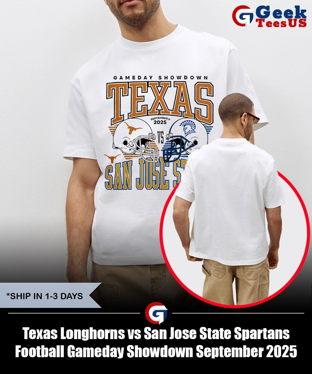 Texas Longhorns vs San Jose State Spartans Football Gameday Showdown September 2025 helmet shirt