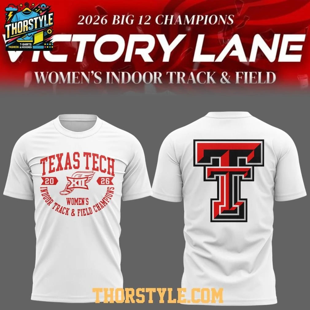 Texas Tech Red Raiders Big12 Indoor Track &amp; Field Champions 2026 White Shirt