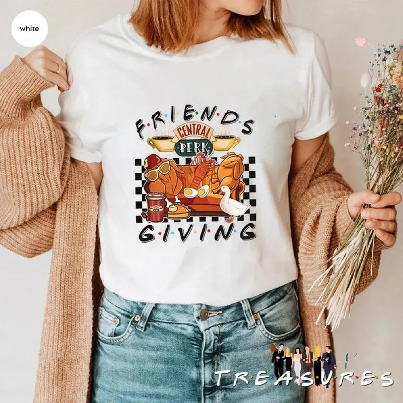 Thanksgiving Friends Turkey T-Shirt Funny TV Show Tshirt, Vintage Turkey Thanksgiving Tshirt, Funny Thanksgiving Shirt...