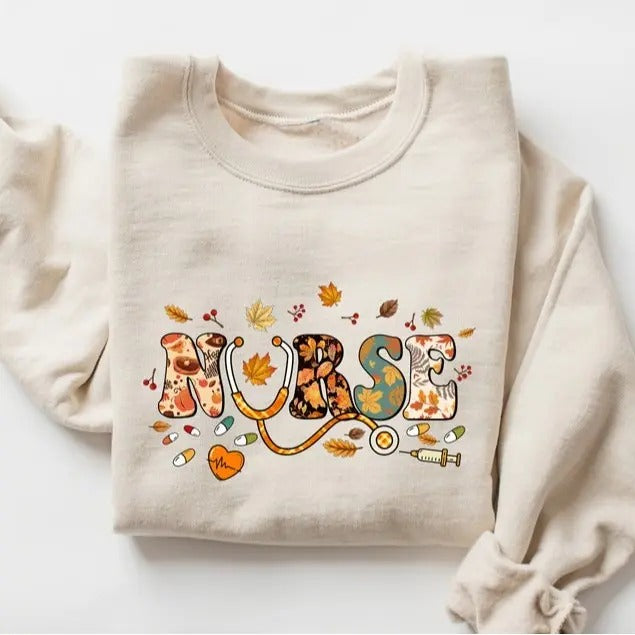 Thanksgiving Nurse Sweatshirt, Thankful Nurse Shirt, Fall Nurse Sweatshirt, Gift For Nurse, Nurse, Unisex Shirt, Gift For...