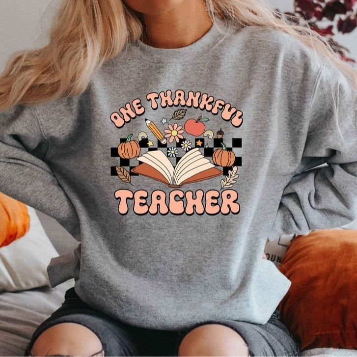 Thanksgiving Teacher Shirt One Thankful Teacher Fall Shirt Shirt Cozy Teacher Shirt Thanksgiving Dinner T-Shirts, Hoodie, Sweatshirt