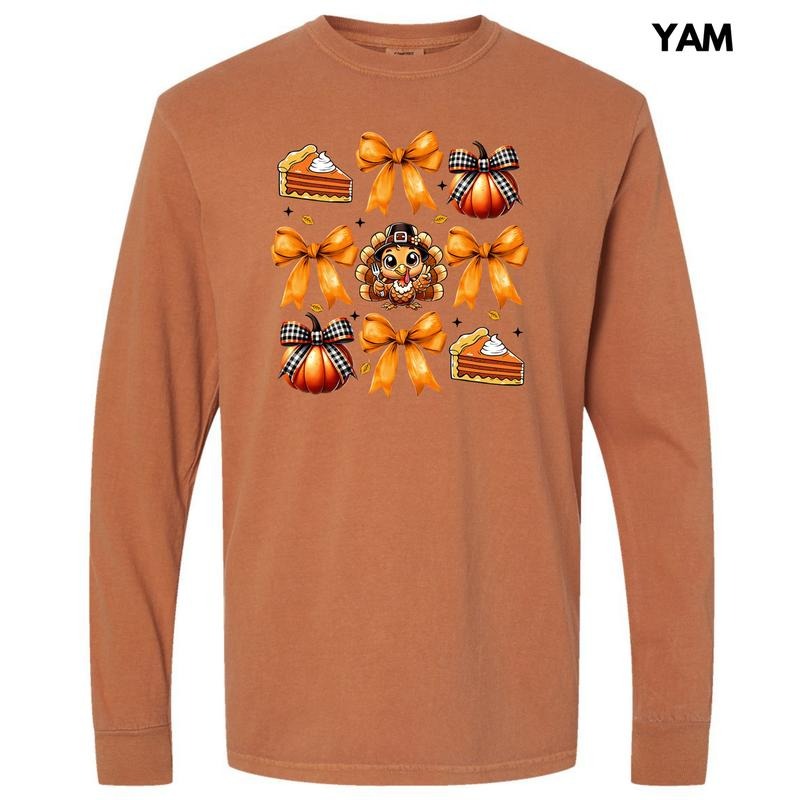 Thanksgiving Things Collage Long Sleeve Comfort Colors T-Shirt 'NLB' Hoodie, Sweatshirt | HypeDripTees.com