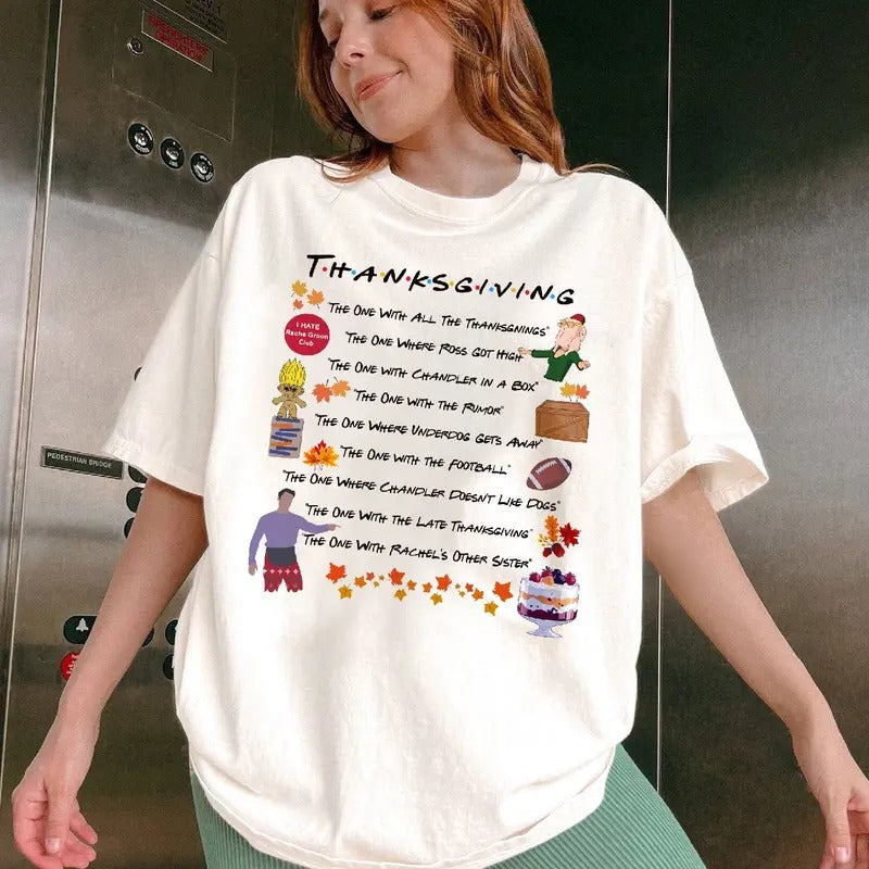 Thanksgiving With Friends TV Show Shirt, Thanksgiving Fall Apparel, Autumn Clothing Holiday Tshirt Hoodie, Sweatshirt