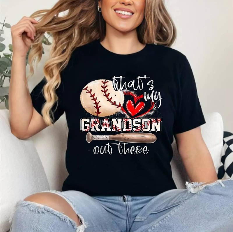 That'S My Grandson Out There Baseball Grandma Mothers Day T-Shirt ,Unisex Cotton, Top Womenswear Hoodie, Sweatshirt
