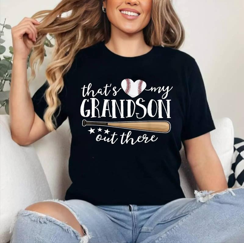 That'S My Grandson Out There Baseball Grandma Cotton Top Womenswear T-Shirts, Hoodie, Sweatshirt