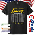 The 2025-26 Los Angeles Lakers Season Tour T-shirt