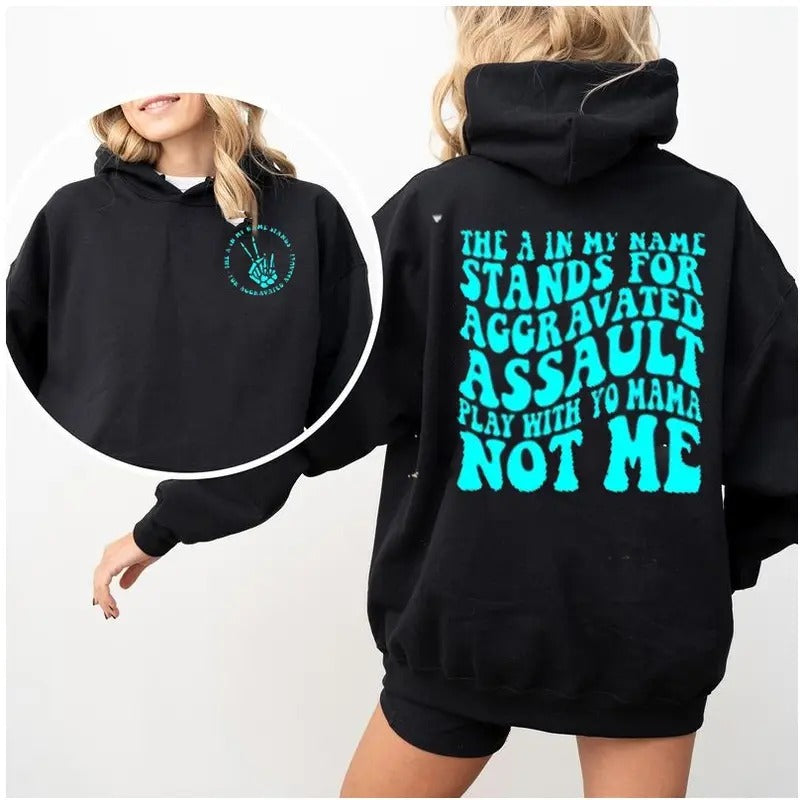 The A In My Name Stands for, Graphic Hoodie Casual Street Style Fleece Pullover Hooded Sweatshirt Tops Trendy For Women...