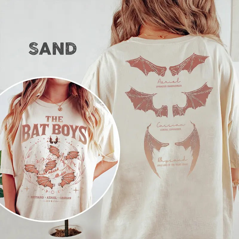 The Bat Boys Gildan T-shirt, Night Court Illyrians Tee, apparel featuring Rhysand, Cassian, and Azriel. Hoodie, Sweatshirt