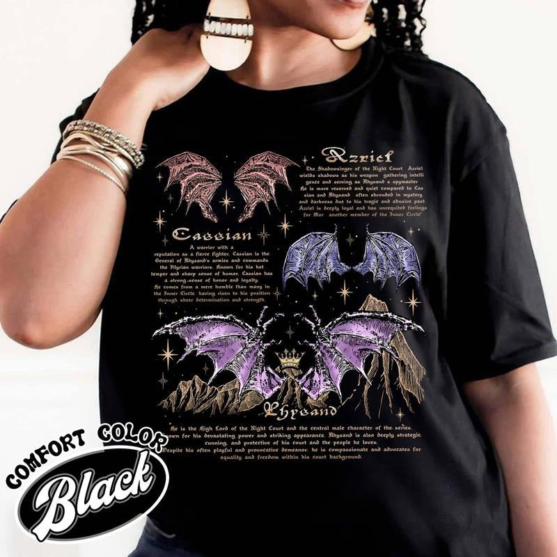 Bat Shirt Vintage Acotar Bookish Shirt Acotar Rhysand Cassian Azriel Shirt Acotar Night Court Illyrians Shirt Rhysand Acotar T-Shirts, Hoodie, Sweatshirt