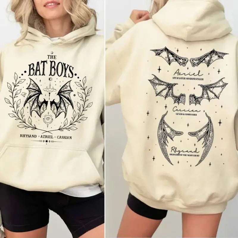 The Bat Boys Shirt, Vintage Acotar Bookish Sweatshirt, The Night Court Illyrians Hoodie, A Court Of Thorn And Roses...