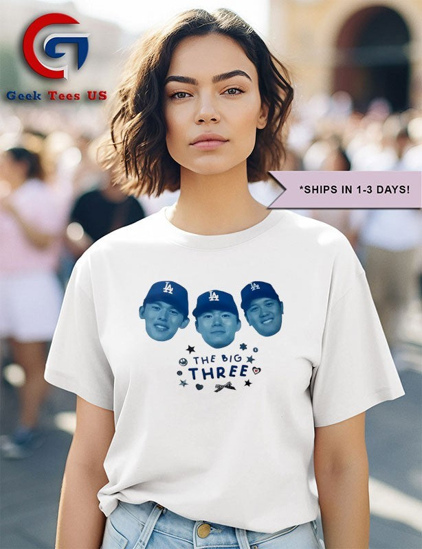 The Big Three big head Dodgers players World Series 2025 shirt