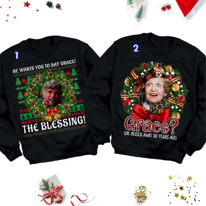The Blessing Grace Christmas Vacation Christmas Couples Shirts, Matching Couples Holiday Tee , Unisex Shirt, Cotton Tee ...