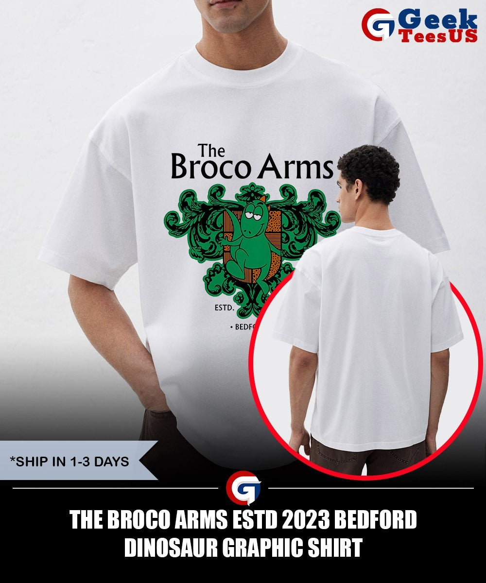 The Broco Arms Estd 2023 Bedford Dinosaur Graphic shirt