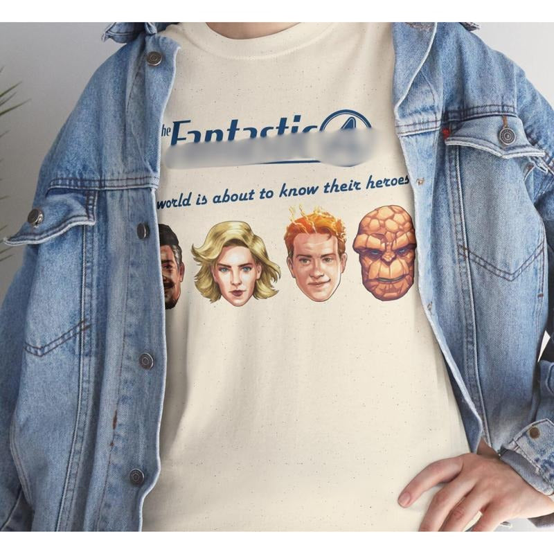 The Fantastic Four First Steps Shirt With Characters T-shirt, Reed Richards-Pedro Pascal, Invisible Woman Human Torch The...