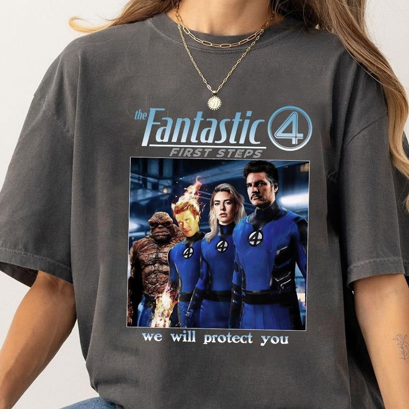 The Fantastic Four First Steps Shirt, Fantastic Four Sweatshirt, MCU Superhero T-shirt Hoodie | HypeDripTees.com