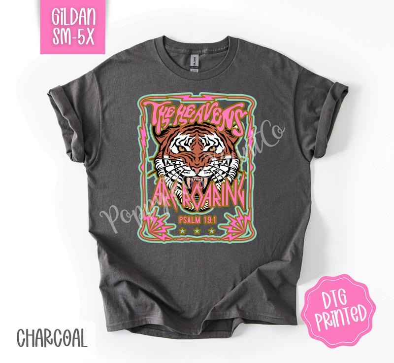 The Heavens Are Roaring Front Gildan Shirt, Cute Religious Tshirt, Christian Tee Hoodie, Sweatshirt | HypeDripTees.com