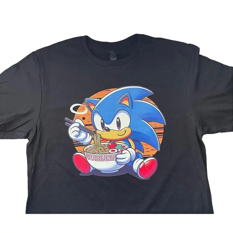 The Hedgehog and Ramen KidsAdult Unisex Shirt, Hedgehog, Ramen Shirt,  Sega, Ramen Gaming Shirt, Casual Collar Casual...