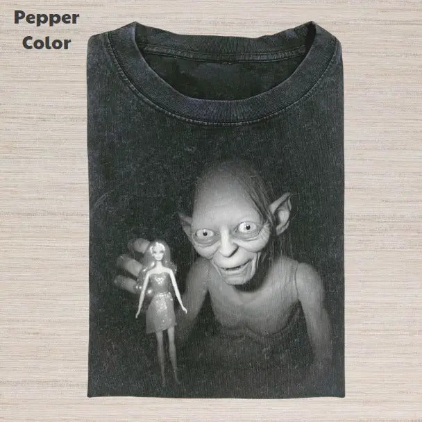 The Lord of the Rings Vintage Graphic Tee, Funny Gollum And Doll T-Shirt, Movies Tee, Unisex Meme Funny Dumb Shirt,...