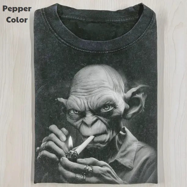 The Lord of the Rings Vintage Graphic Tee, Gollum Smoking T-Shirt, Movies Tee, Unisex Meme Cringe Funny Dumb Shirt,...