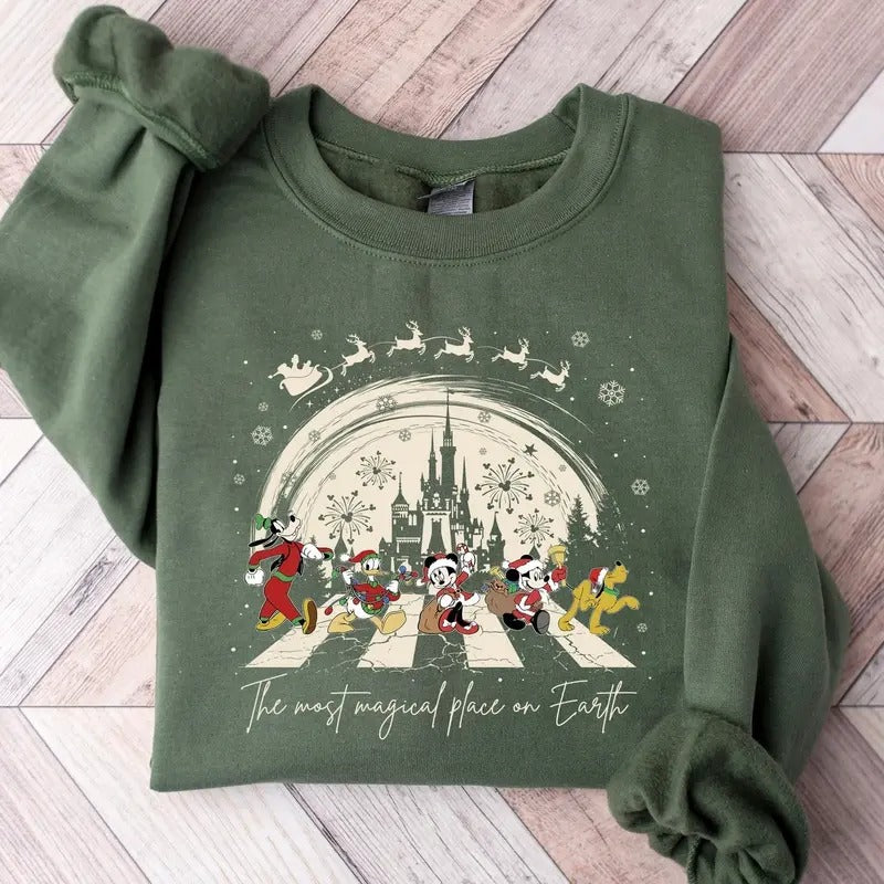 The Most Magical Place On Earth Sweatshirt, Magic Kingdom Christmas, Friend Christmas Sweatshirt, Family Christmas Hoodie...
