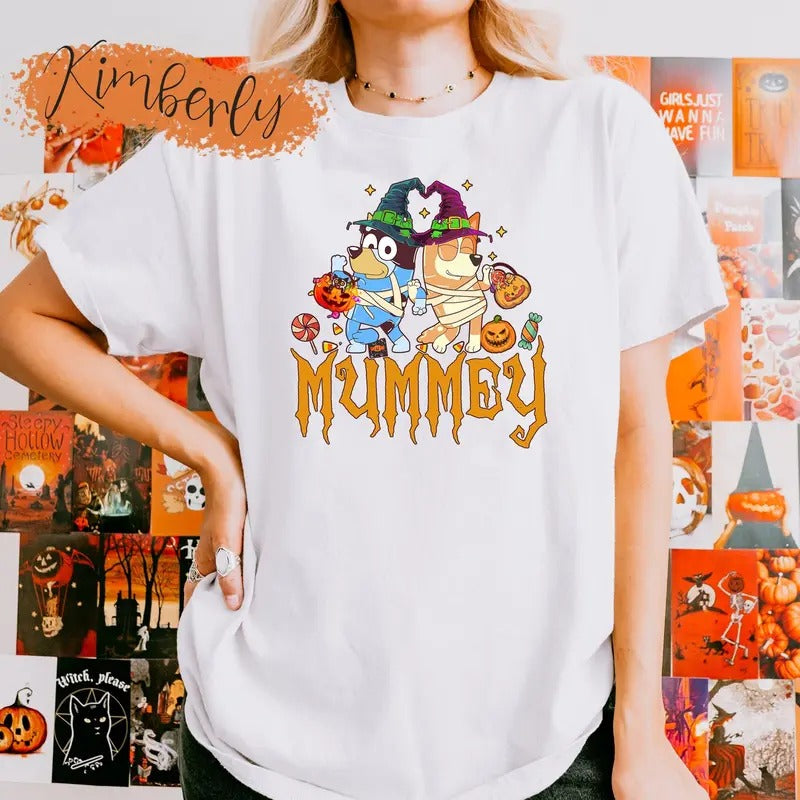 The Mummey BLy Halloween Shirt, Bly  Shirt, Blu.e. Dog Halloween Tee, Bly and Bingo Shirt, Spooky Shirt, 's Costumes...